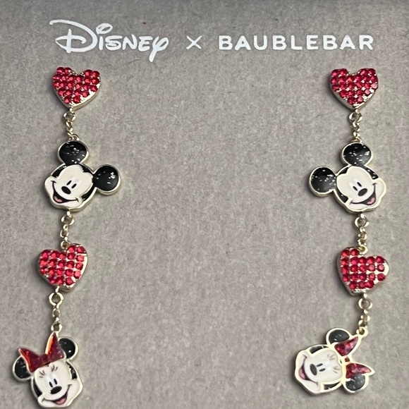 Disney x BAUBLEBAR Mickey Minnie Mouse Rhinestone Earrings New - Picture 4 of 5